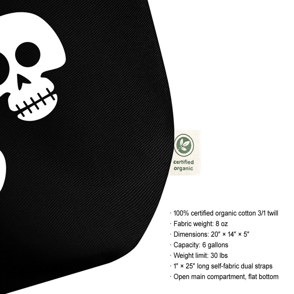 Halloween Skulls Tote - Treat Bag, Candy Bag, Cotton Tote, Grocery Tote
