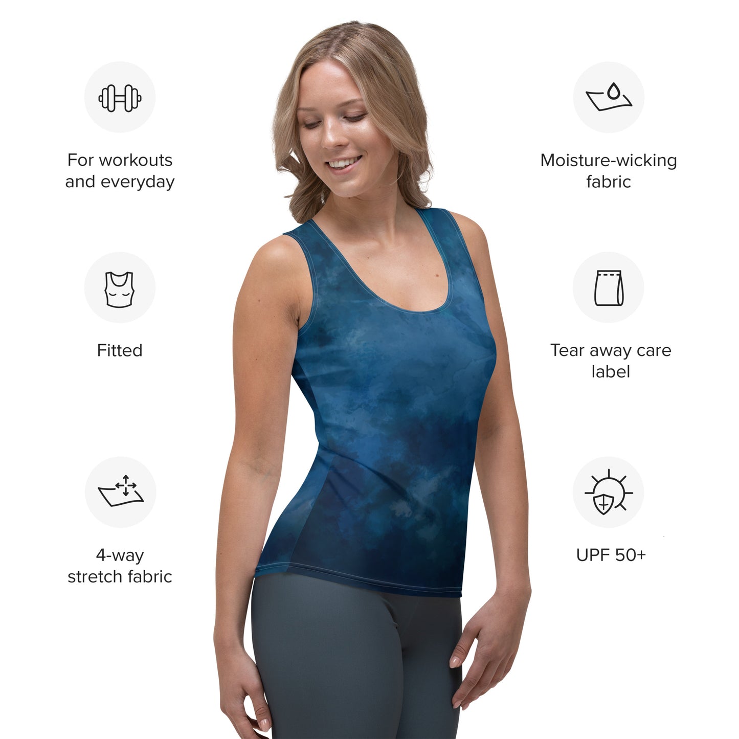Indigo Tie-Dye Tank Top