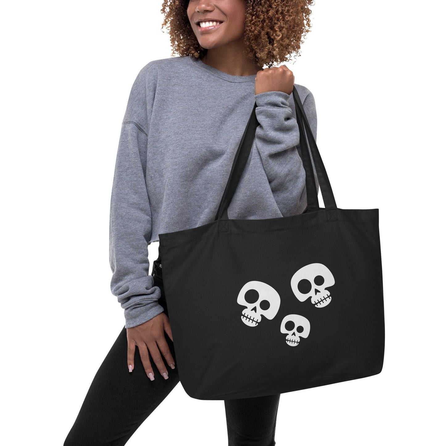 Halloween Skulls Tote - Treat Bag, Candy Bag, Cotton Tote, Grocery Tote