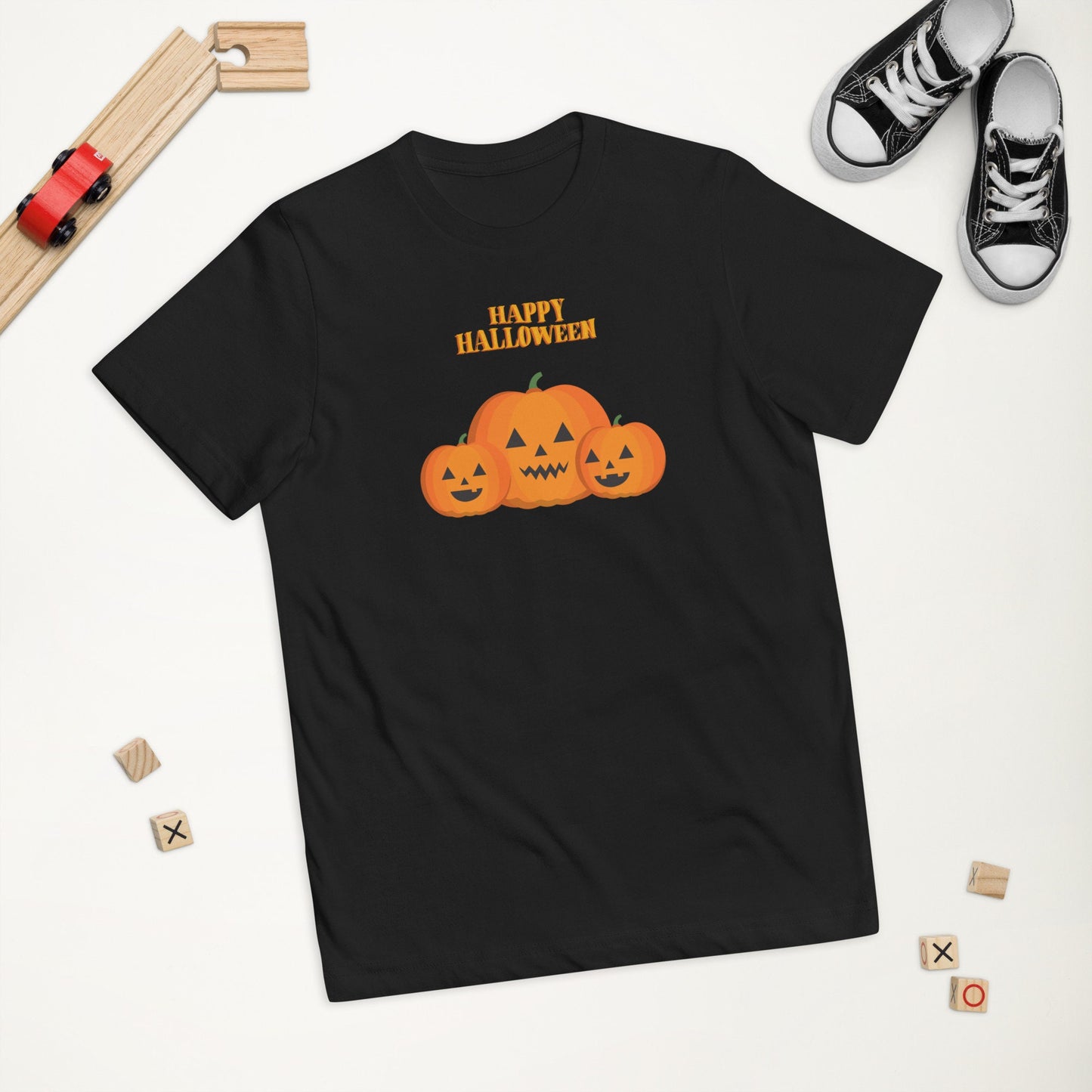 Youth Size - Happy Halloween Pumpkins - Jersey T-Shirt