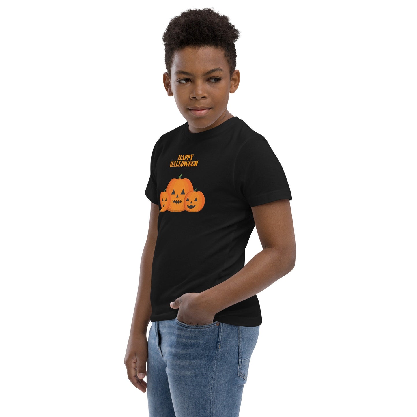 Youth Size - Happy Halloween Pumpkins - Jersey T-Shirt