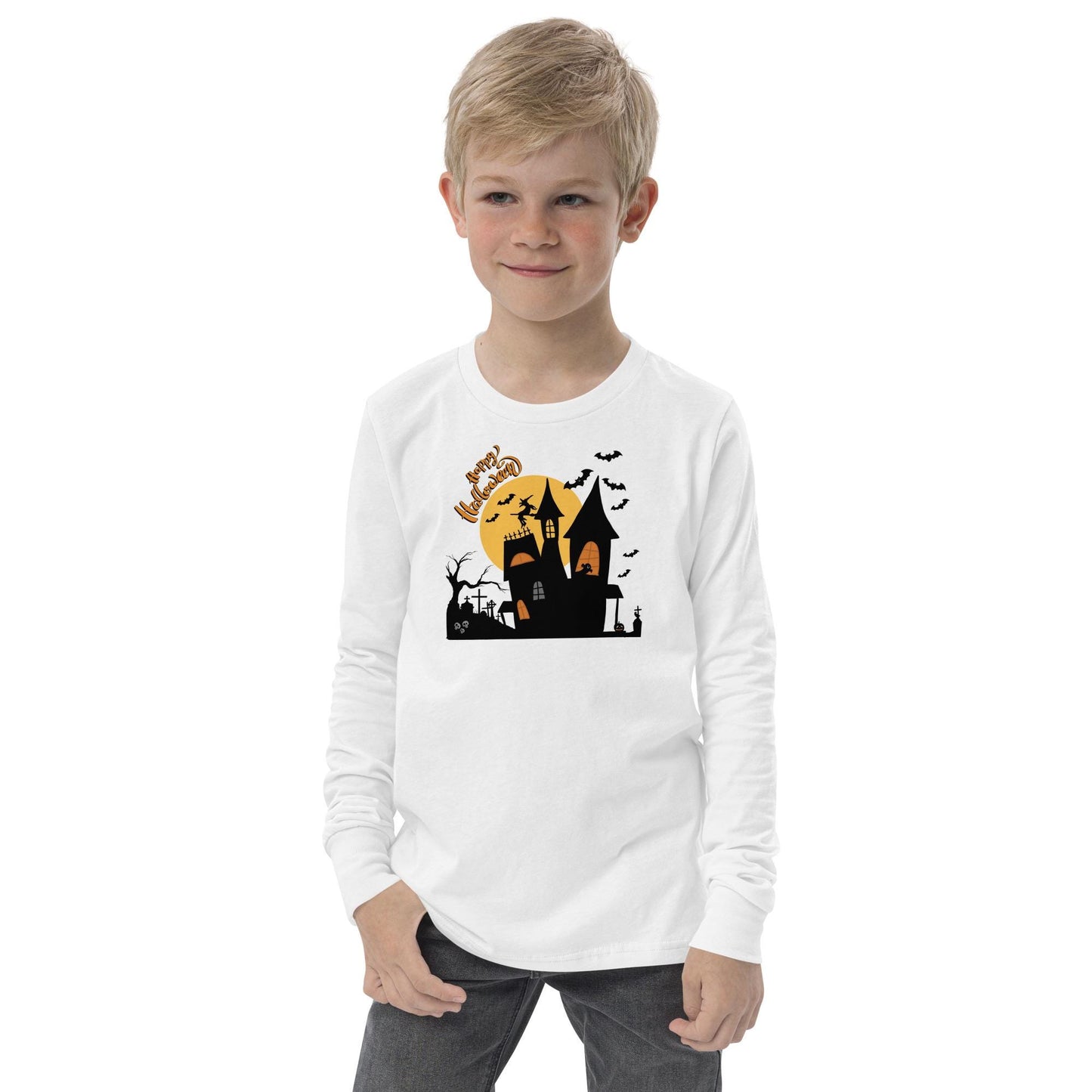 Haunted House Youth Long Sleeve Tee