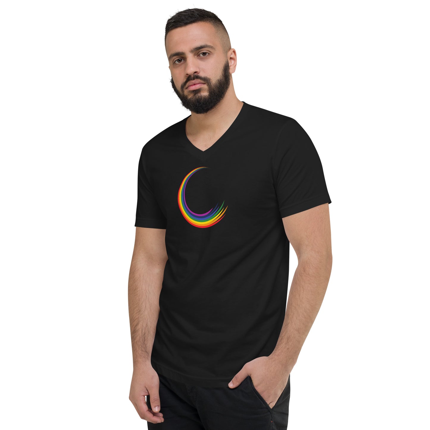 Rainbow Swirl V-Neck T-Shirt