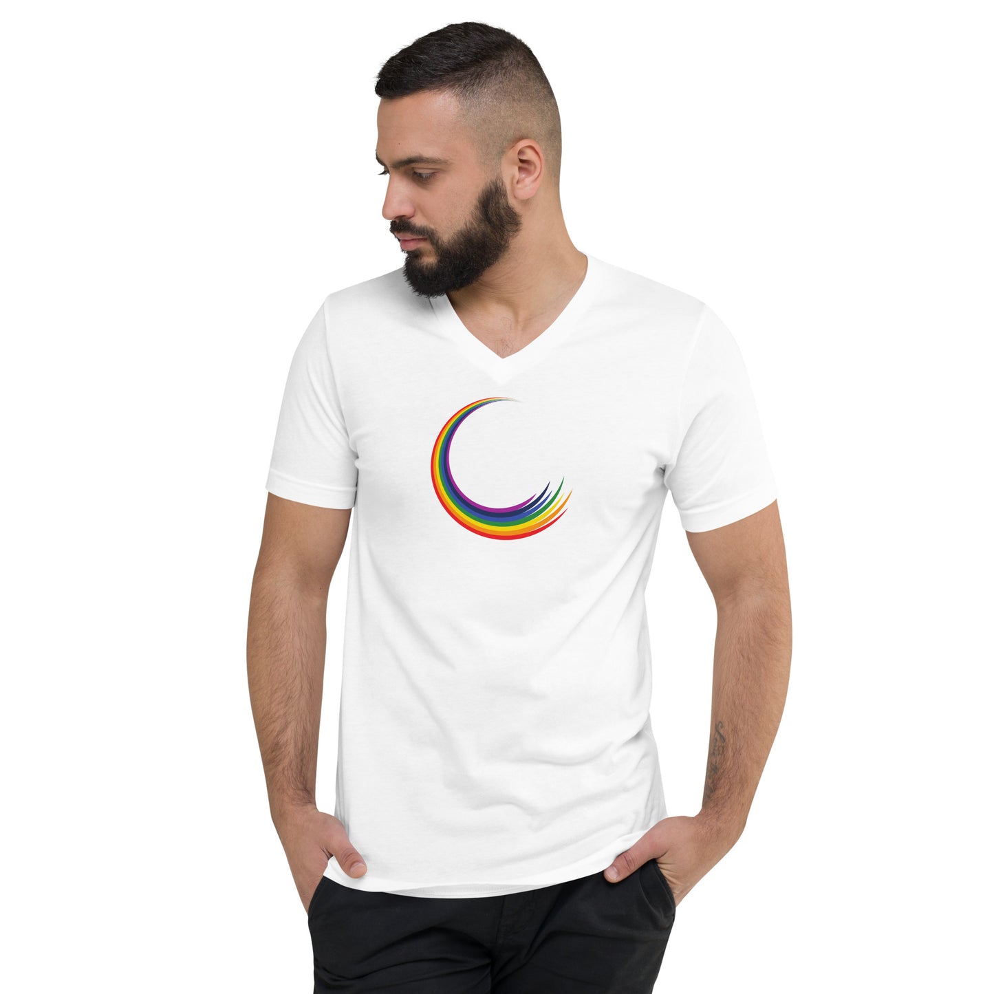 Rainbow Swirl V-Neck T-Shirt