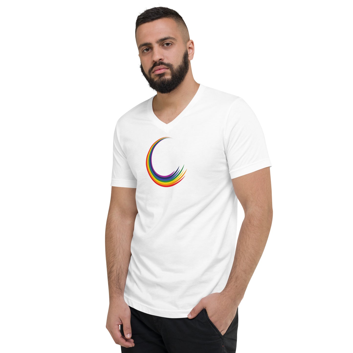 Rainbow Swirl V-Neck T-Shirt