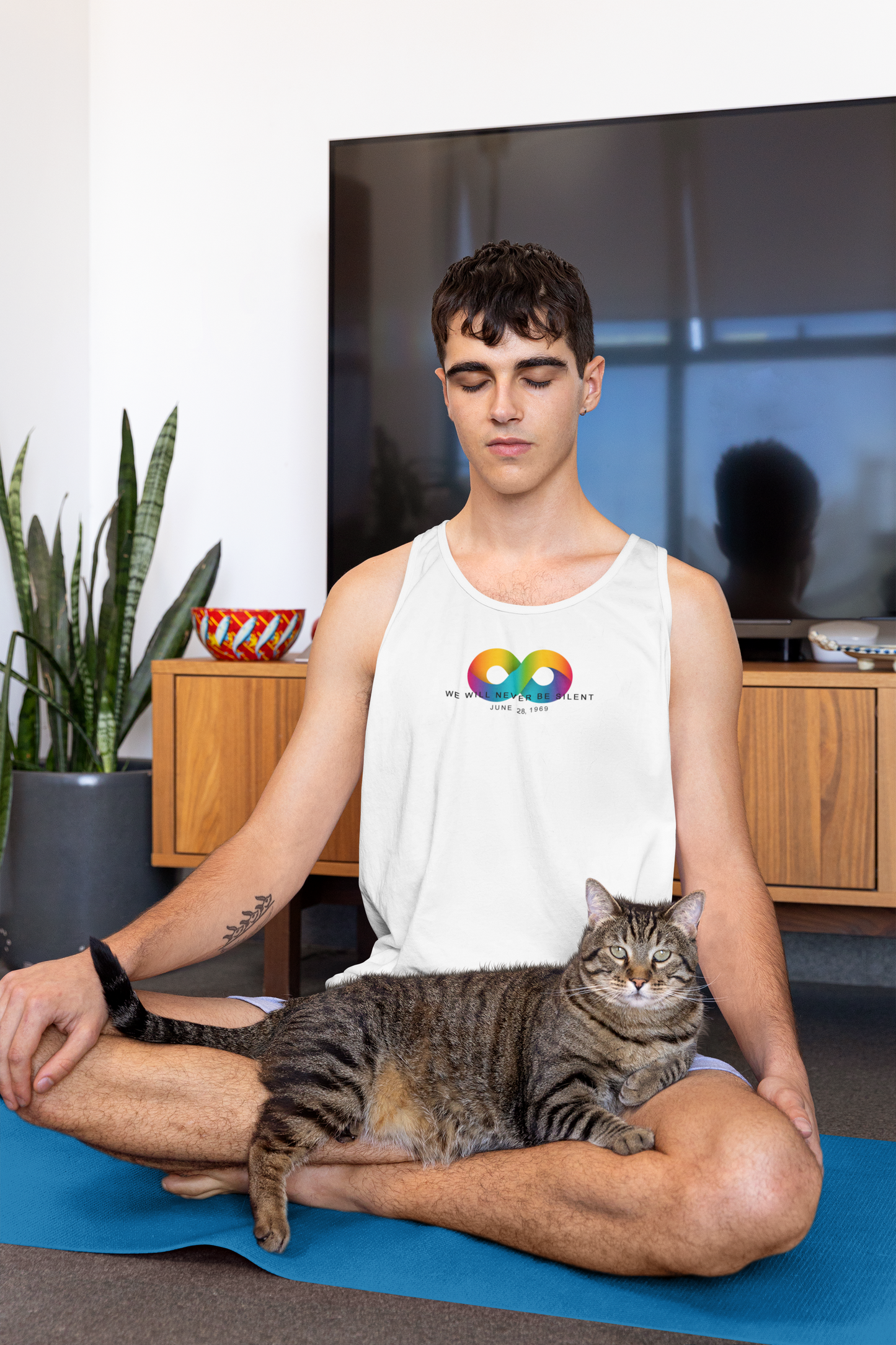 NEVER BE SILENT Stonewall Inn Anniversary Commemorative Tank Top [White]