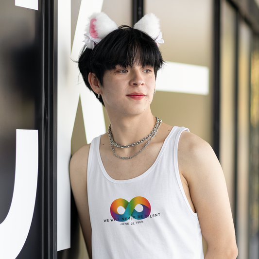 NEVER BE SILENT Stonewall Inn Anniversary Commemorative Tank Top [White]