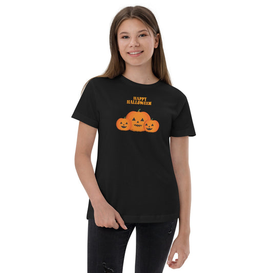 Youth  Size - Happy Halloween Pumpkins - Jersey T-Shirt