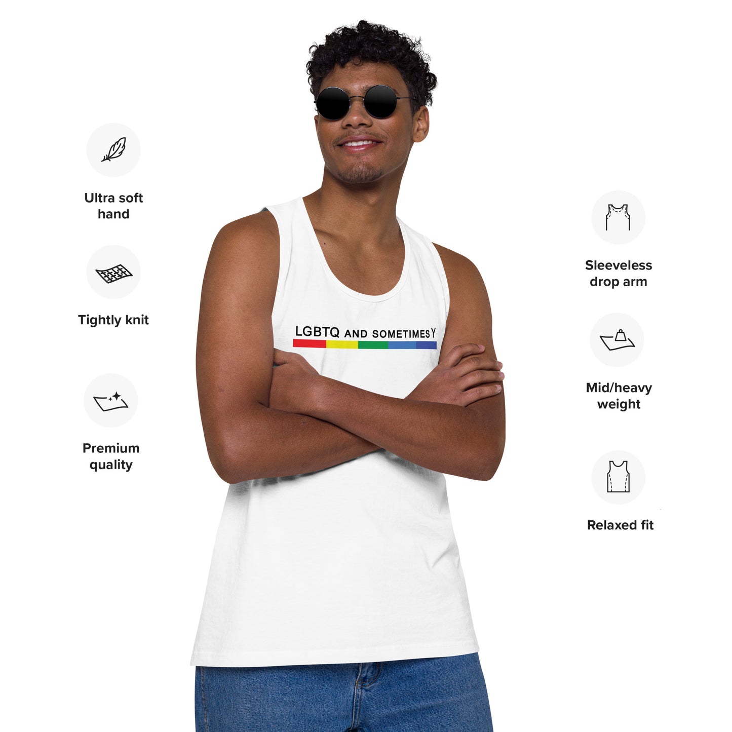 LGBTQ and Sometimes Y - Tank Top [White]