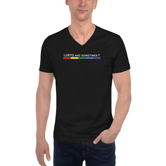 LGBTQ and Sometimes Y - V-Neck [Black]