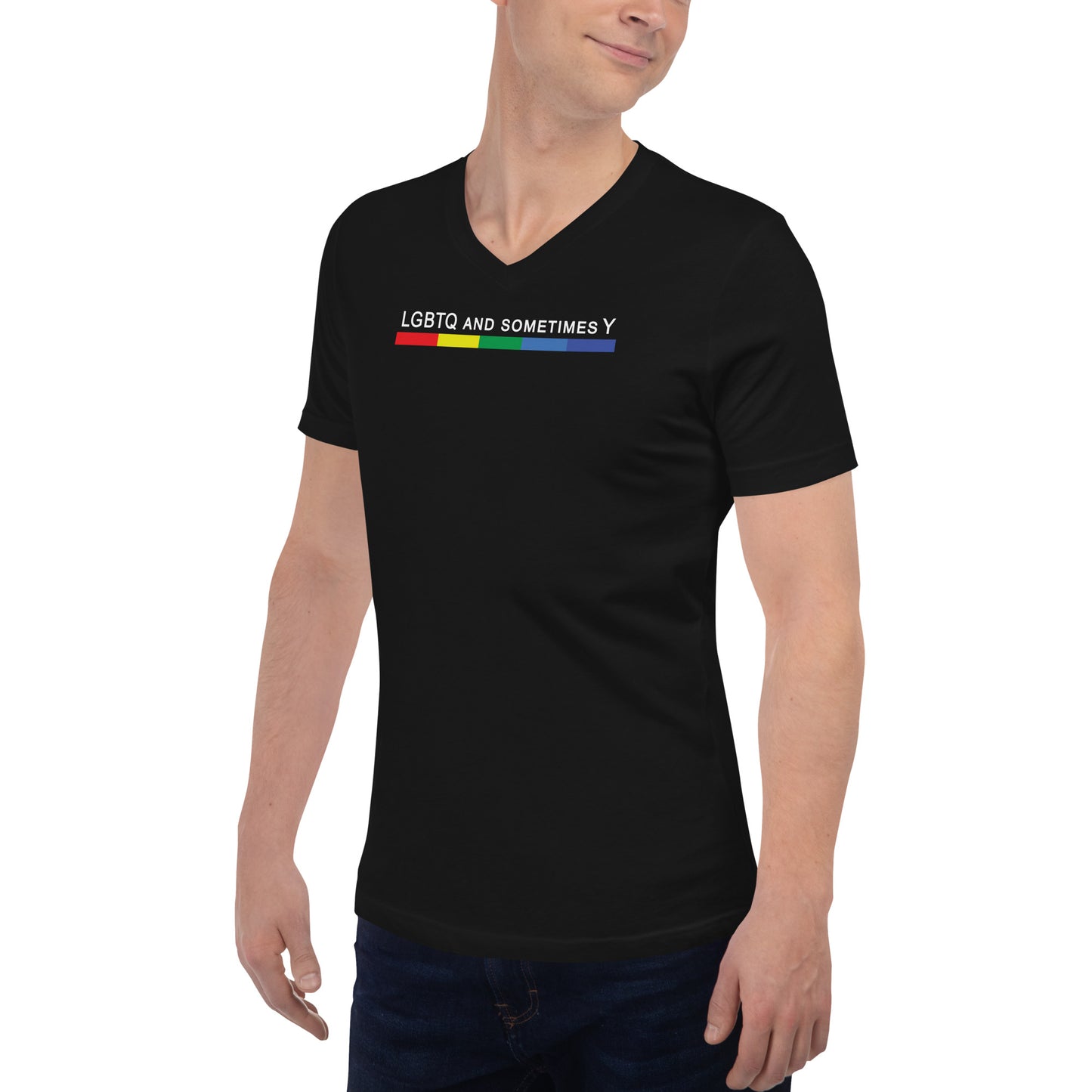 LGBTQ and Sometimes Y - V-Neck [Black]